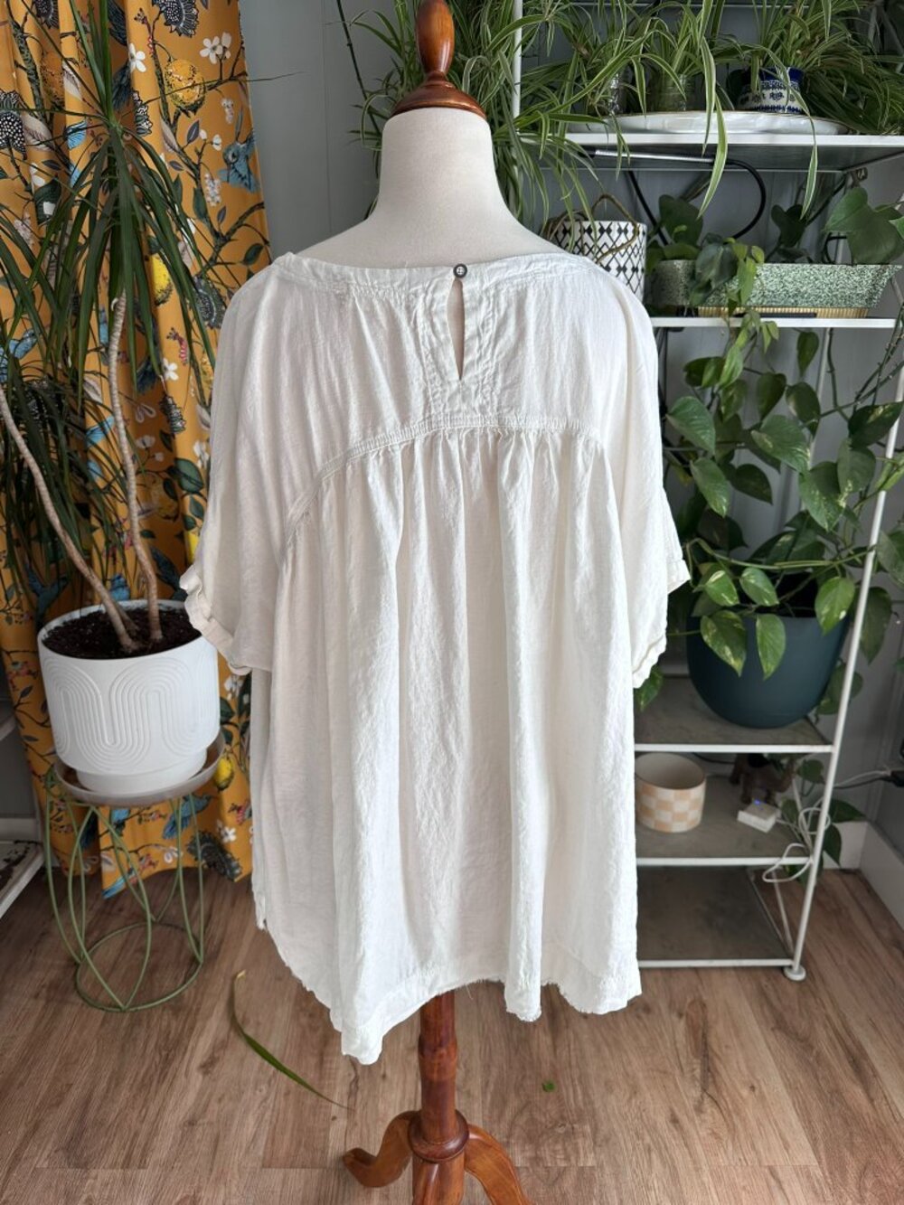 Free People We The Free White Oversized Tunic Top XL Boho Flowy - Picture 7 of 12
